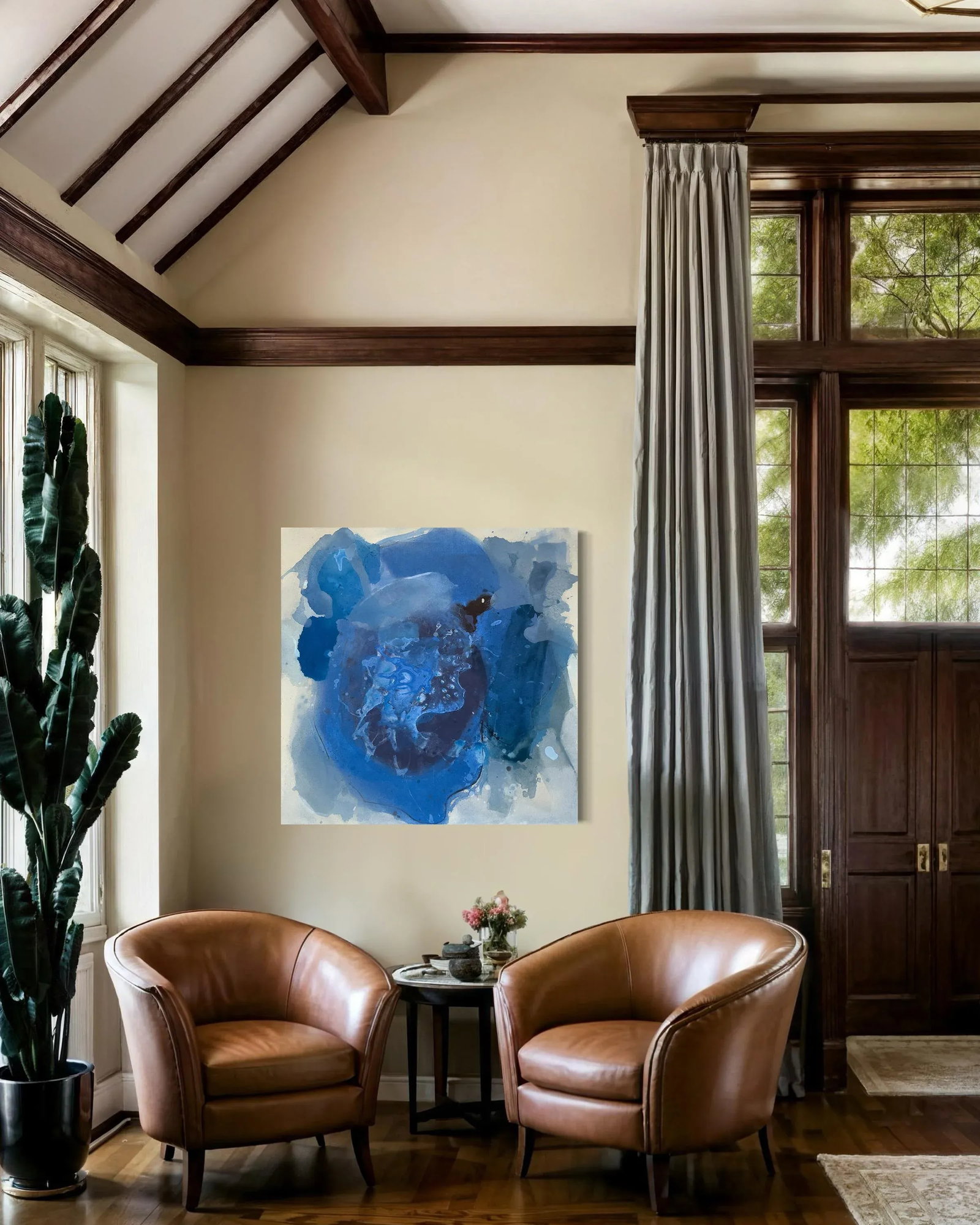 Fool That I Am Blue Gestural Abstract Painting - 4