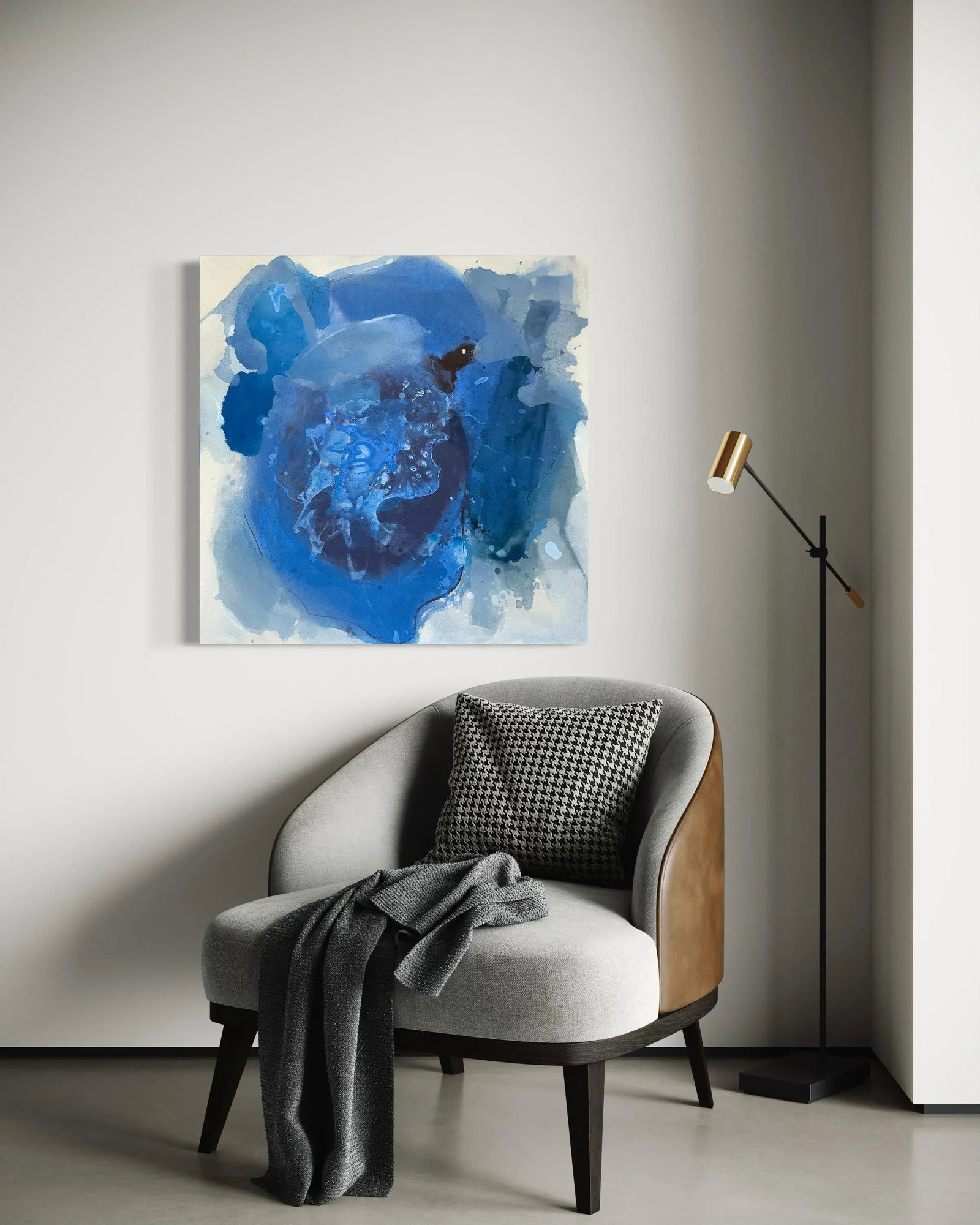 Fool That I Am Blue Gestural Abstract Painting - 5