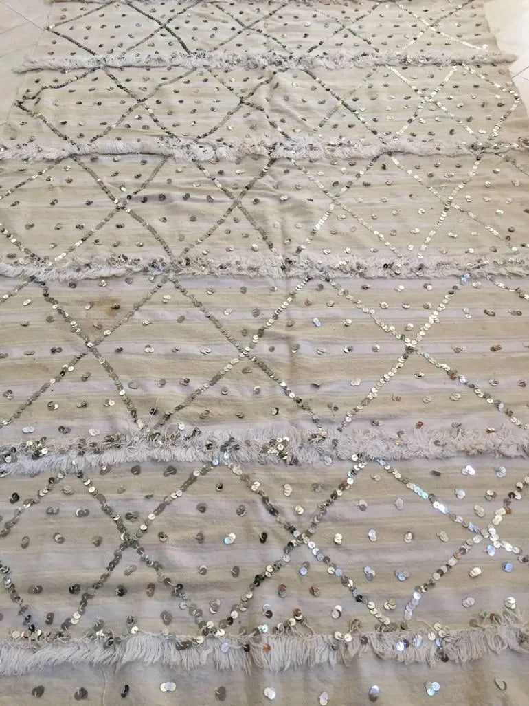 Large Vintage Original Tribal Moroccan Wedding Berber Blanket - 5