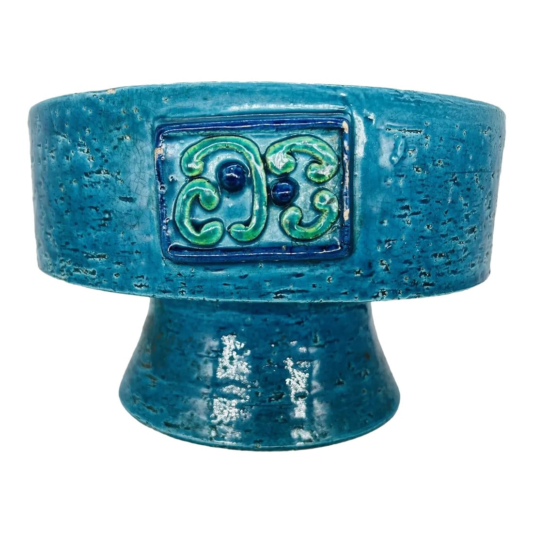 Vintage Mid Century Aldo Londi for Bitossi Pottery Centerpiece C. 1960: Aldo Londi for Bitossi Pottery Vintage Mid-Century Centerpiece c. 1960 This striking centerpiece by Aldo Londi, designed for the renowned Italian ceramics house Bitossi, epitomizes the bold aesthetic
