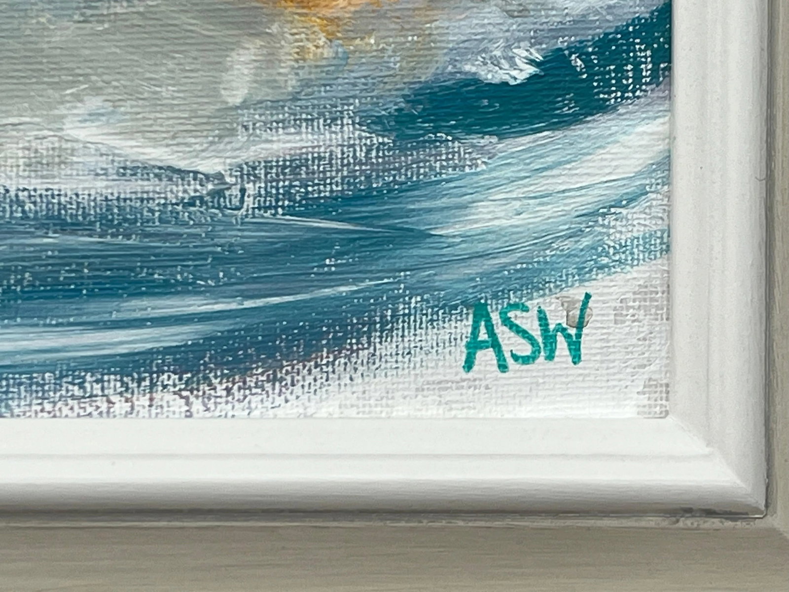 Ethereal Horizon - Dreamlike Abstract Sea Landscape Art by Contemporary Artist, 2024, Framed - 10