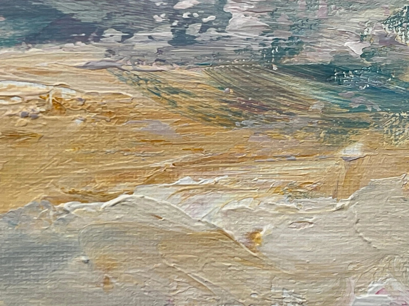 Ethereal Horizon - Dreamlike Abstract Sea Landscape Art by Contemporary Artist, 2024, Framed - 12