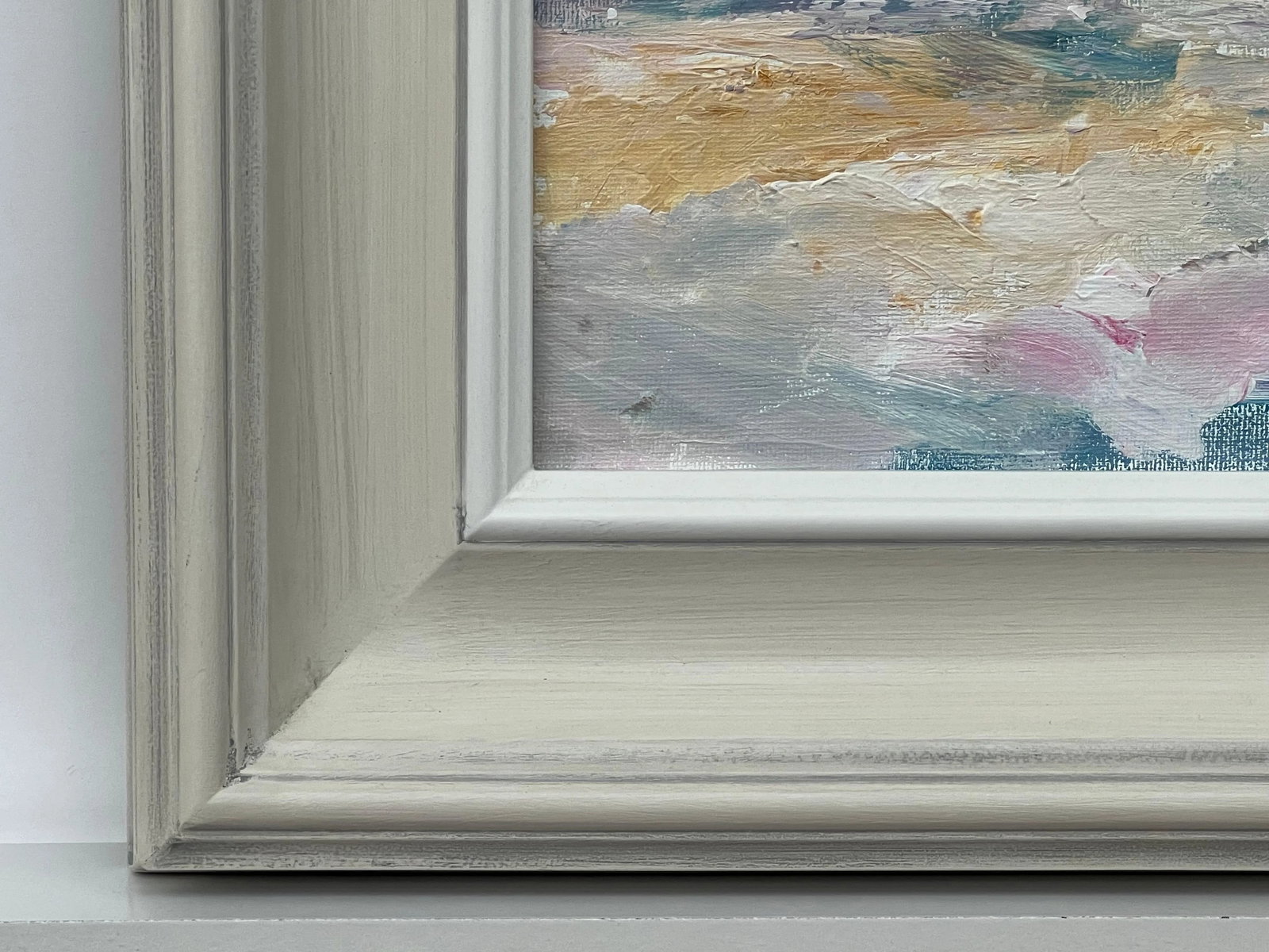 Ethereal Horizon - Dreamlike Abstract Sea Landscape Art by Contemporary Artist, 2024, Framed - 8