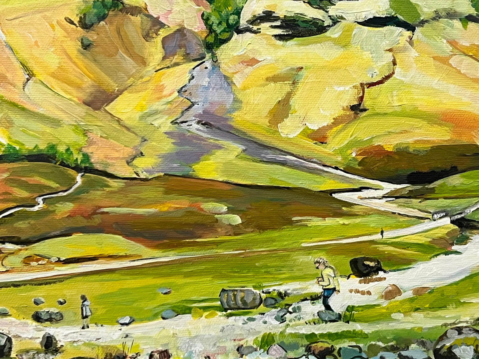 Scottish Highlands With Children Playing in the Mountains by Contemporary Artist - 11