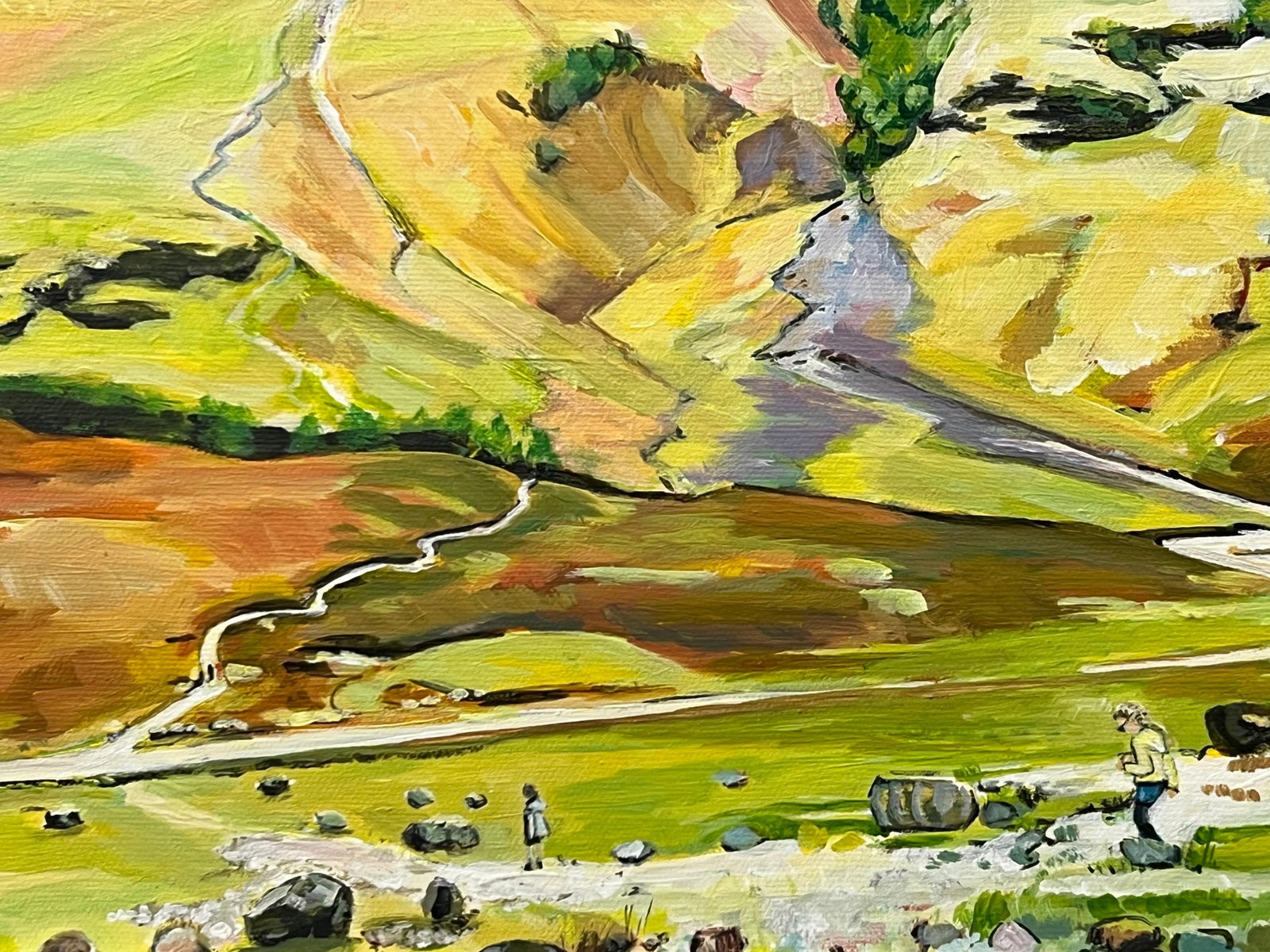 Scottish Highlands With Children Playing in the Mountains by Contemporary Artist - 12