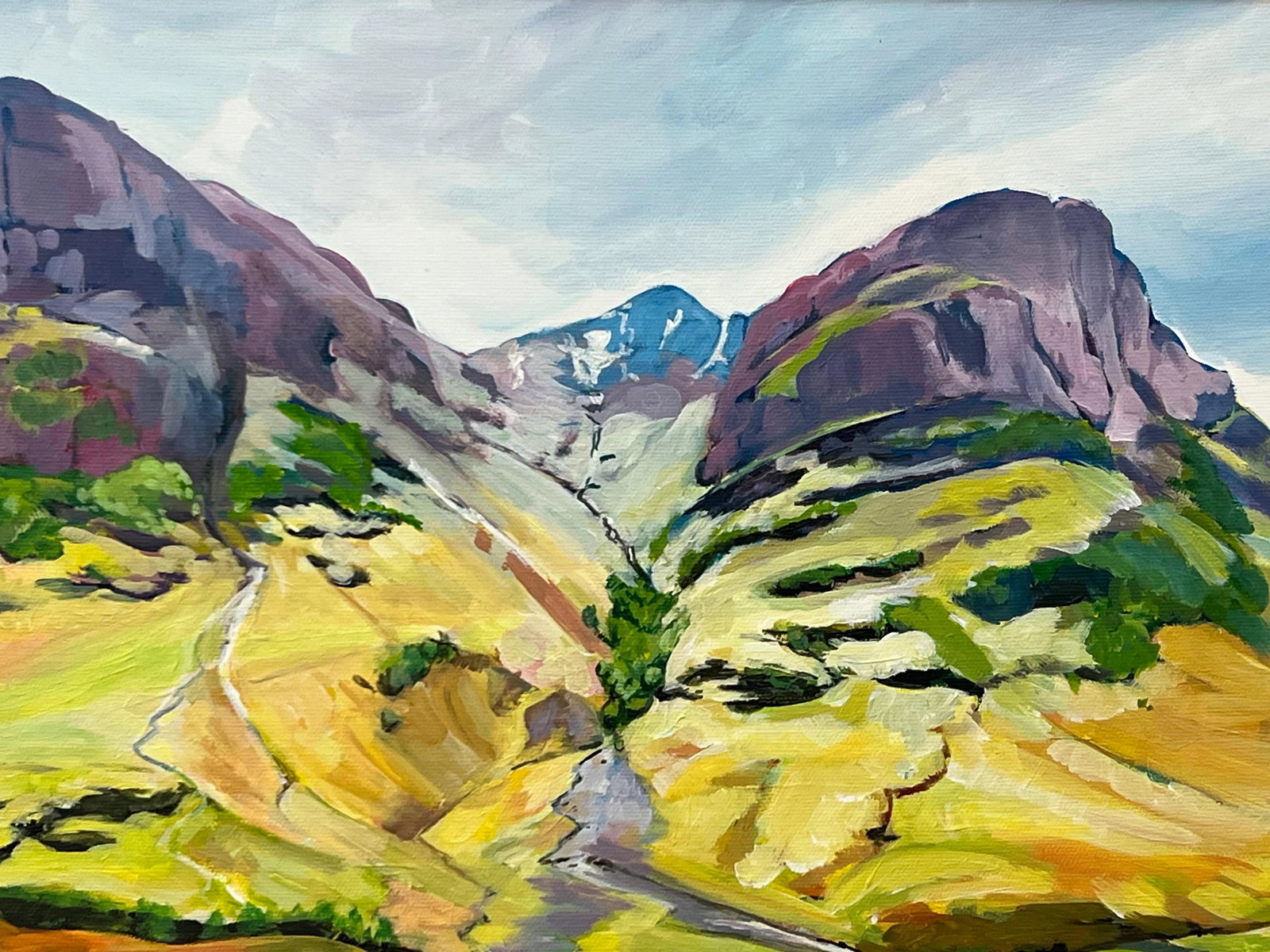 Scottish Highlands With Children Playing in the Mountains by Contemporary Artist - 7