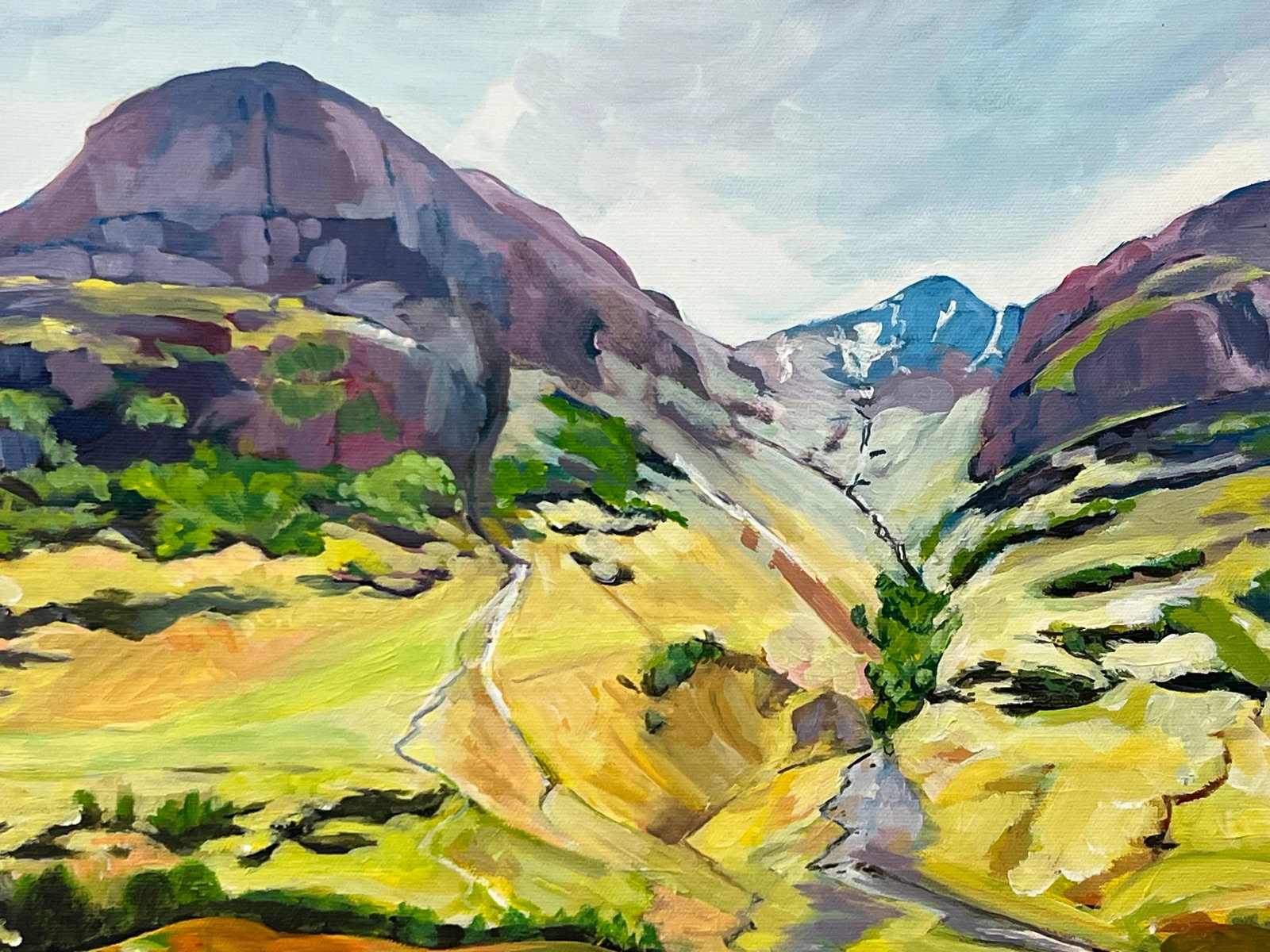 Scottish Highlands With Children Playing in the Mountains by Contemporary Artist - 9