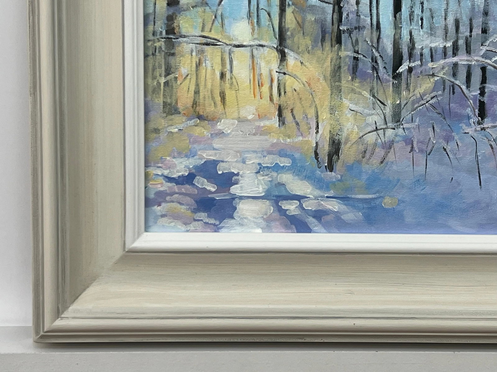 Impressionistic Winter Snow Landscape Painting of Forest in Zurich Switzerland - 10