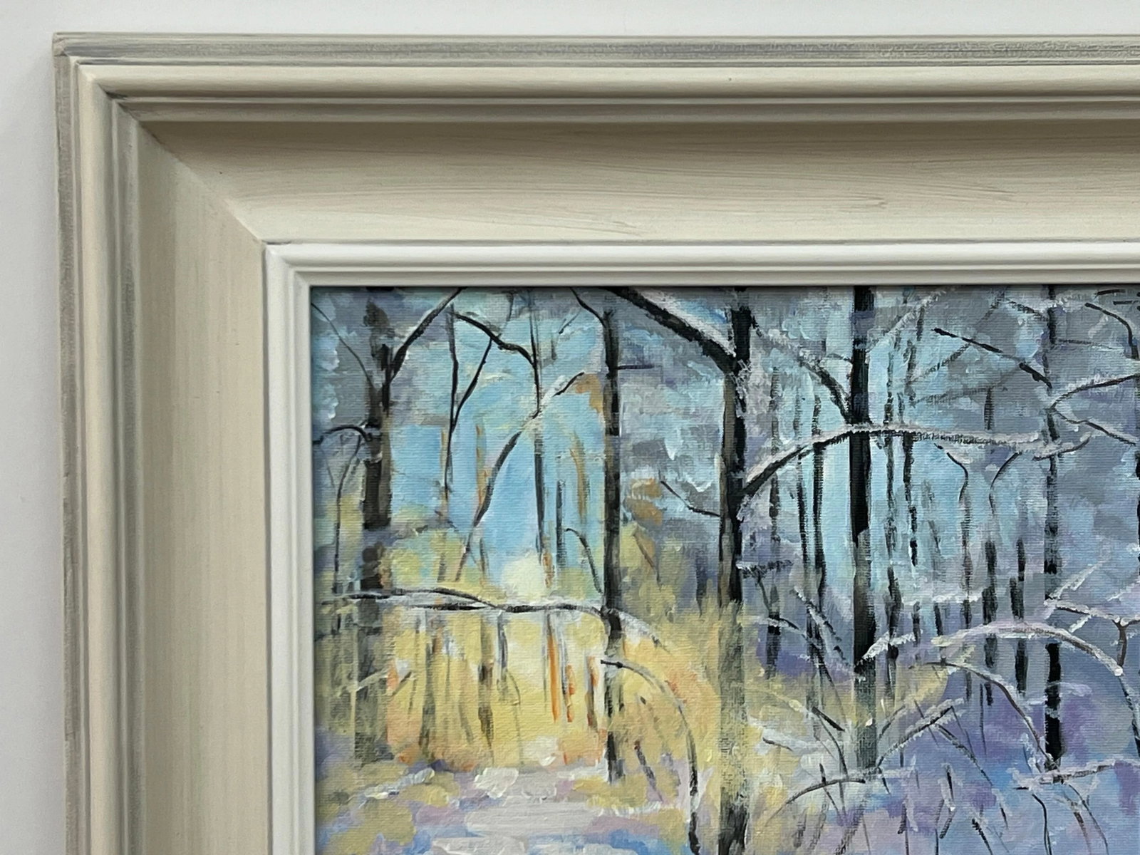 Impressionistic Winter Snow Landscape Painting of Forest in Zurich Switzerland - 11