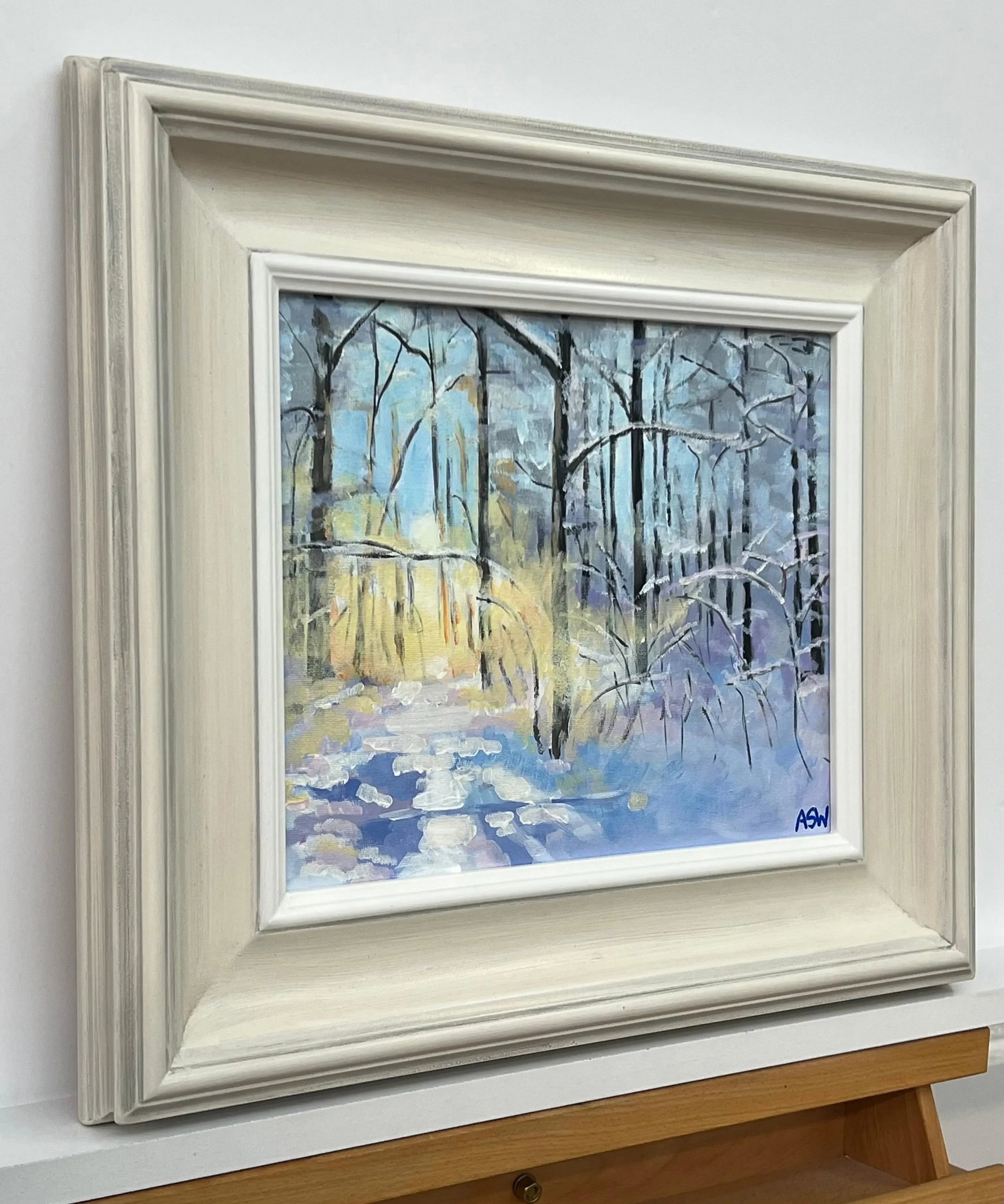 Impressionistic Winter Snow Landscape Painting of Forest in Zurich Switzerland - 4