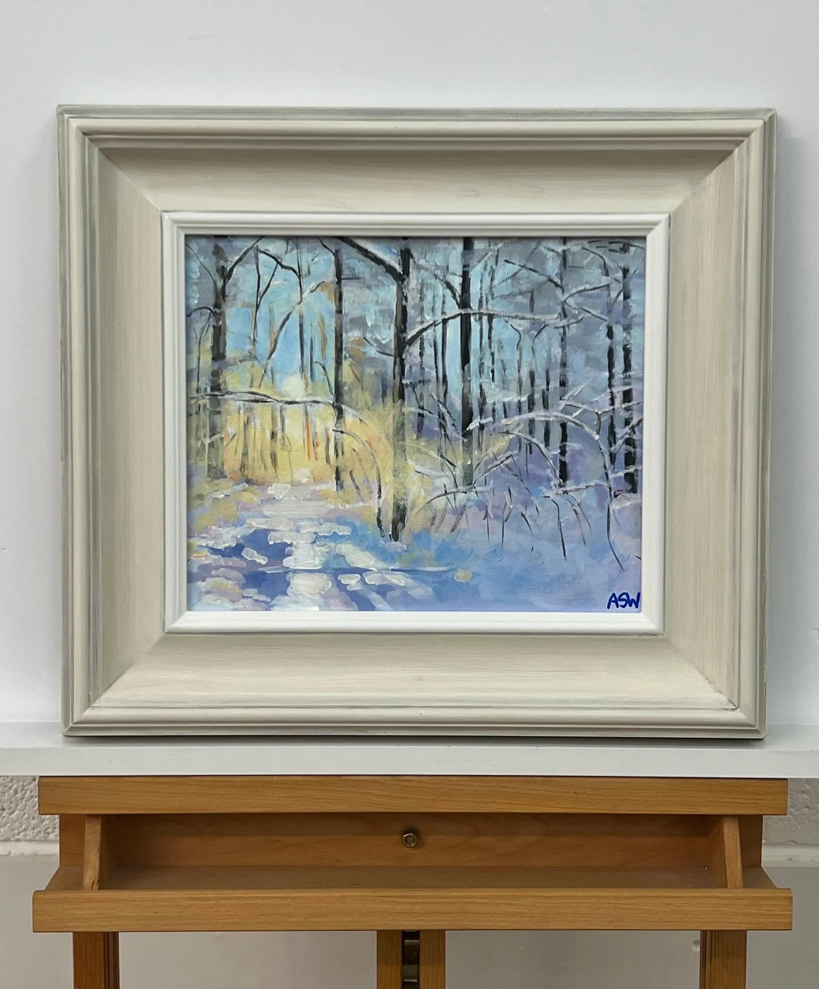 Impressionistic Winter Snow Landscape Painting of Forest in Zurich Switzerland - 5