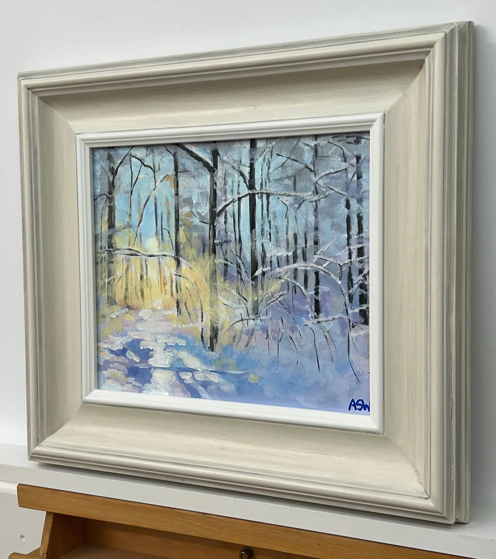 Impressionistic Winter Snow Landscape Painting of Forest in Zurich Switzerland - 6