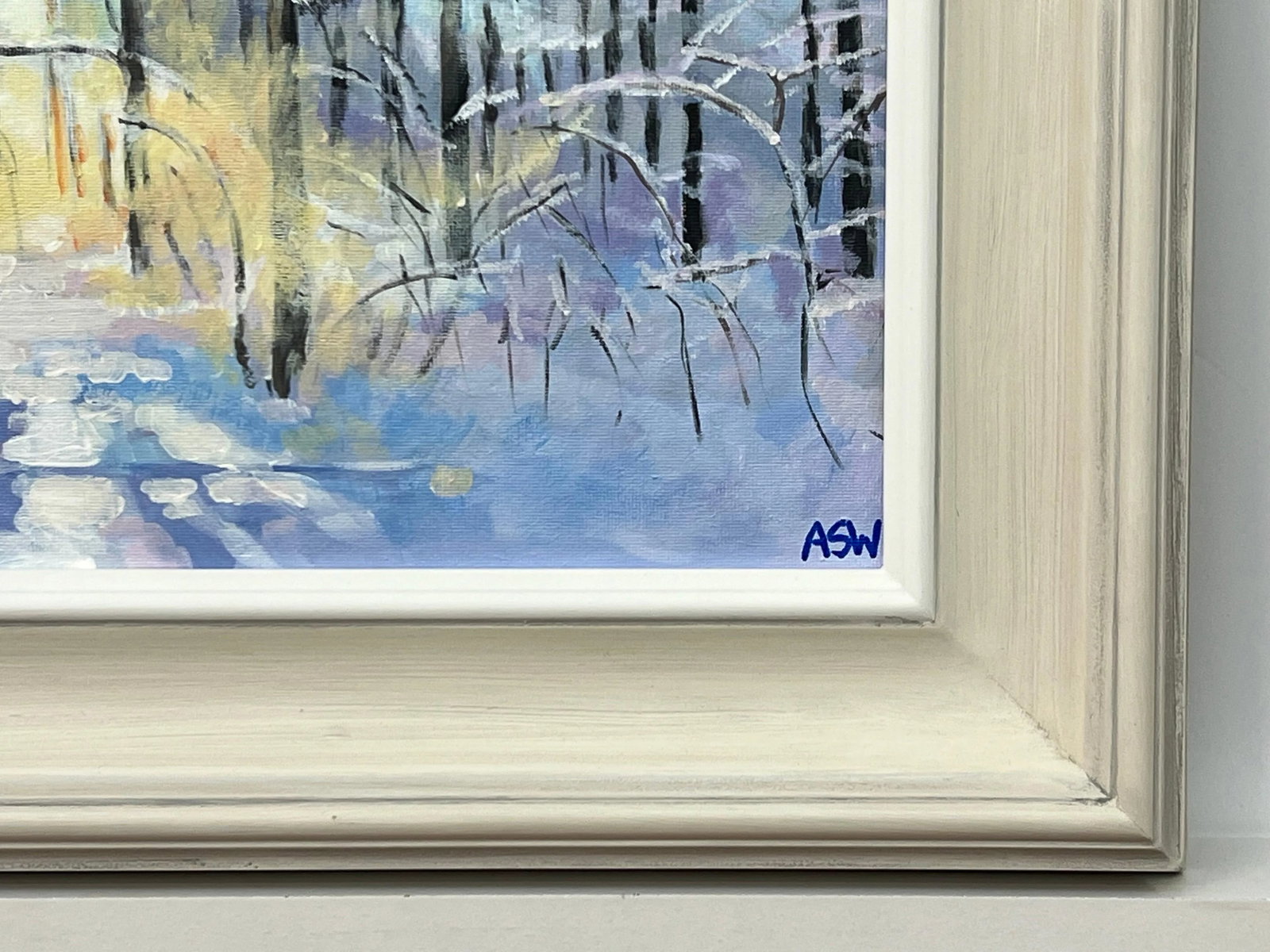 Impressionistic Winter Snow Landscape Painting of Forest in Zurich Switzerland - 8