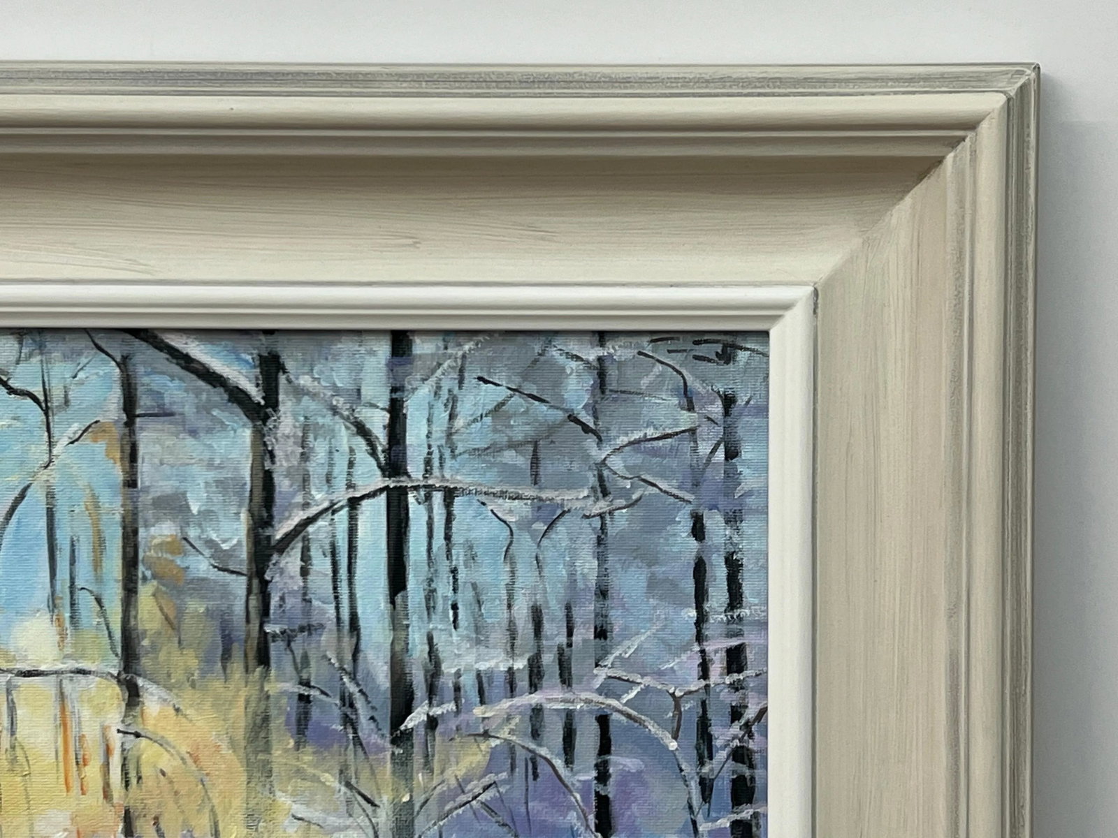 Impressionistic Winter Snow Landscape Painting of Forest in Zurich Switzerland - 9