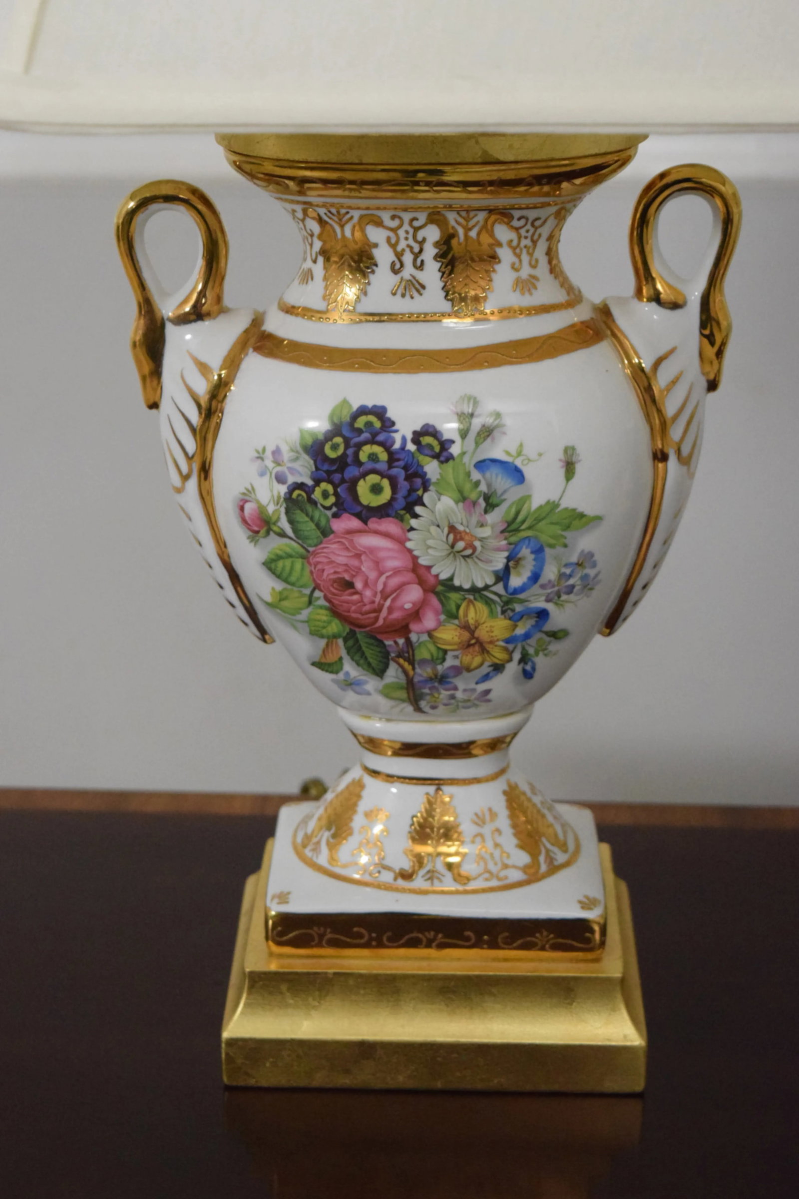Pair Frederick Cooper Floral Regency Urn Table Lamps - 3