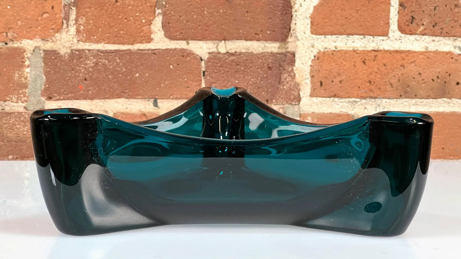 Rare Vintage Blue Viking Bluenique Triangular Cigar Ashtray - 2