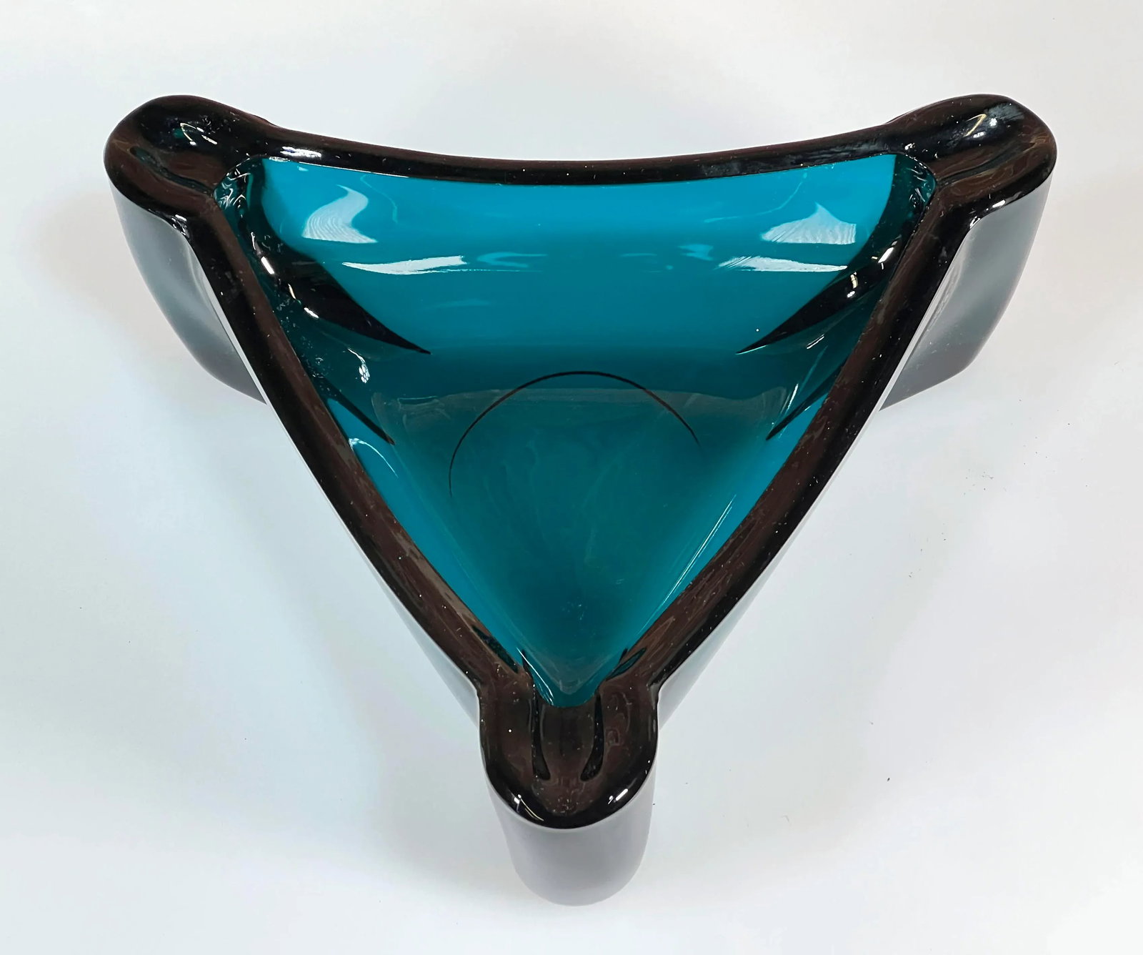 Rare Vintage Blue Viking Bluenique Triangular Cigar Ashtray - 6