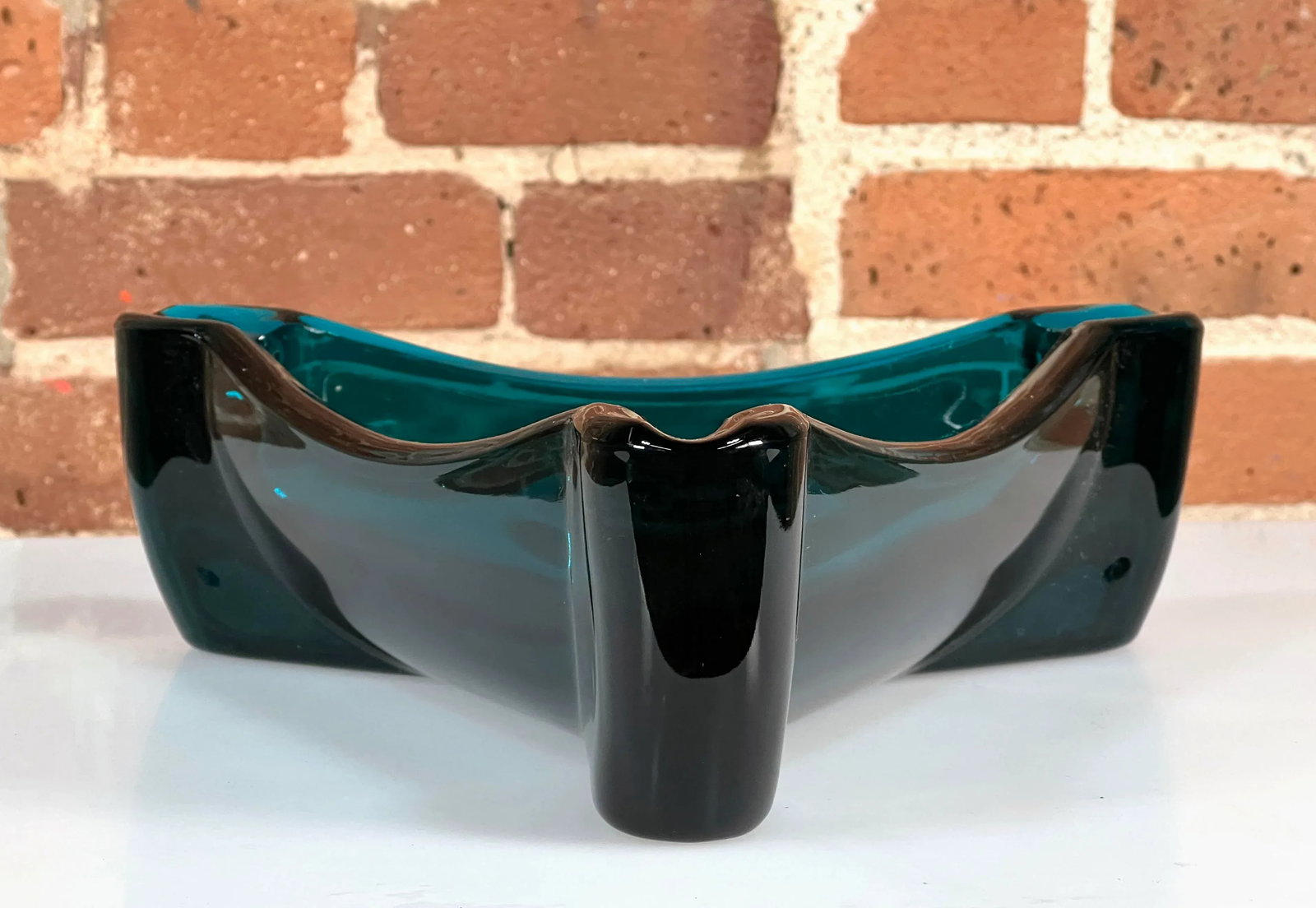 Rare Vintage Blue Viking Bluenique Triangular Cigar Ashtray - 9