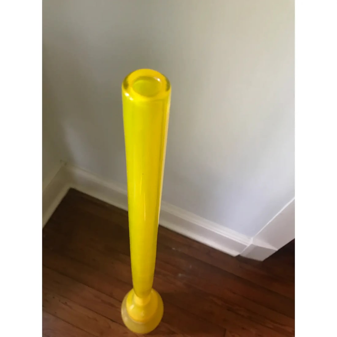 Late 20th Century Yellow Modernist Art Glass Floor Vase - 4