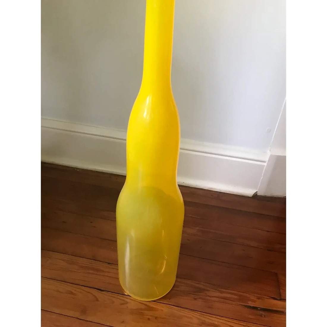 Late 20th Century Yellow Modernist Art Glass Floor Vase - 7