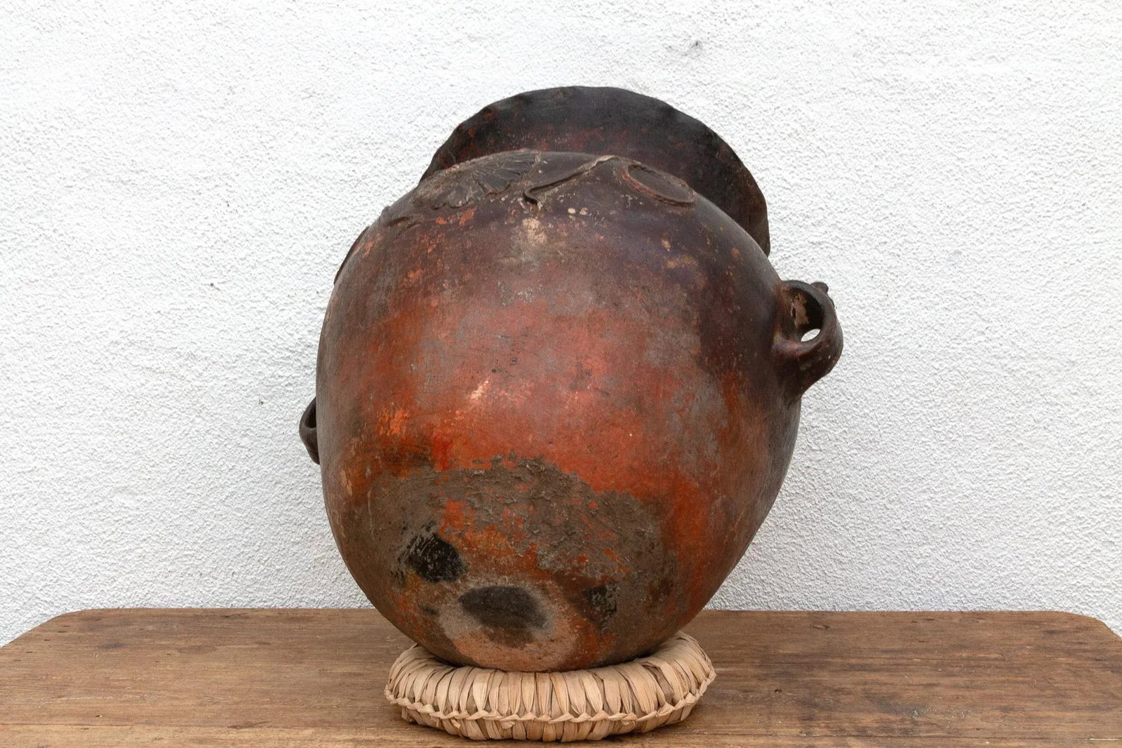 Antique Guatemalan Large Floral Olla - 10