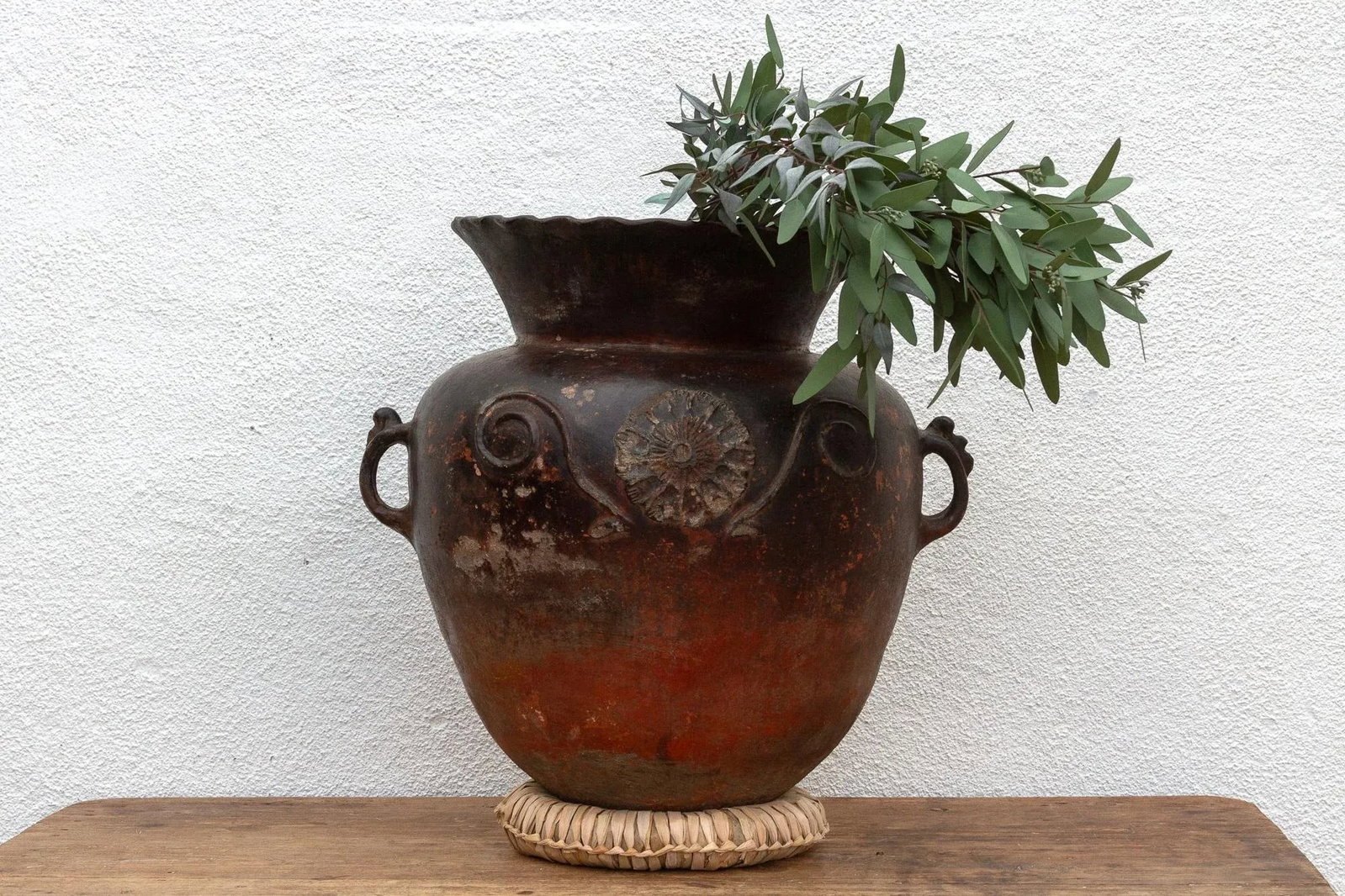 Antique Guatemalan Large Floral Olla - 11