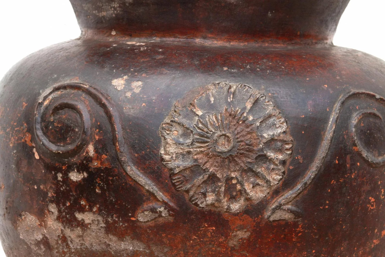 Antique Guatemalan Large Floral Olla - 4