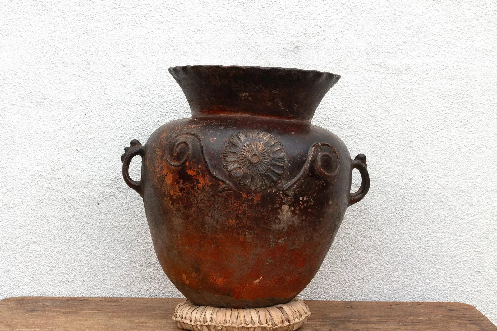 Antique Guatemalan Large Floral Olla - 7