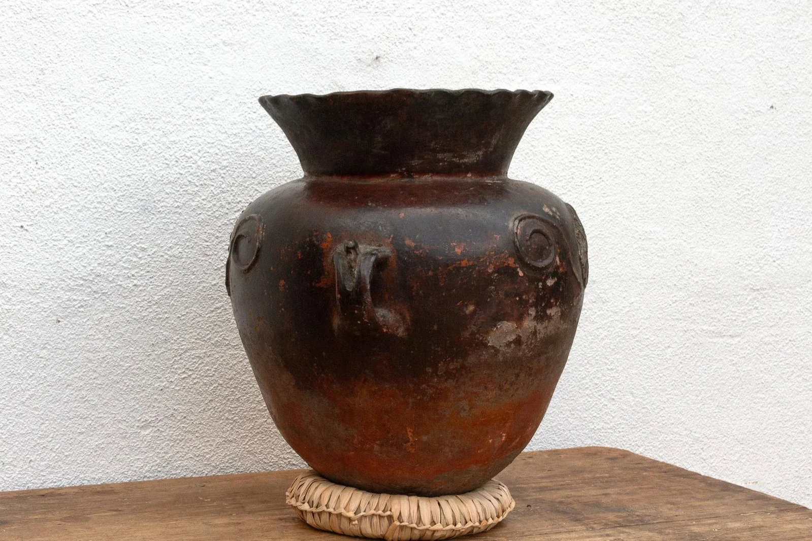 Antique Guatemalan Large Floral Olla - 8