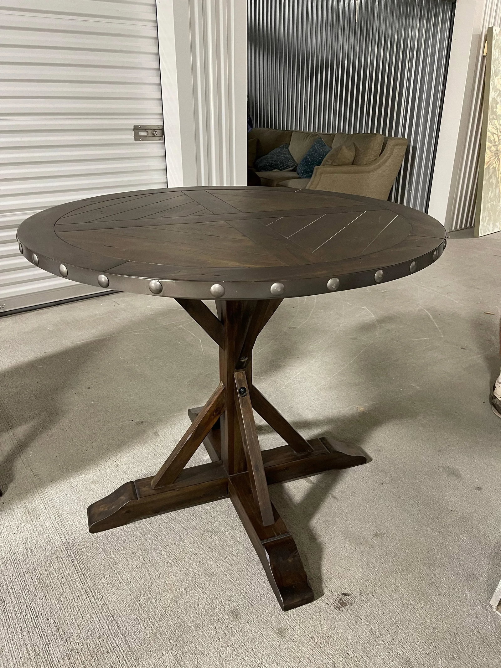 Tall Wood Round Drinks or Bar Table, 21st century - 2