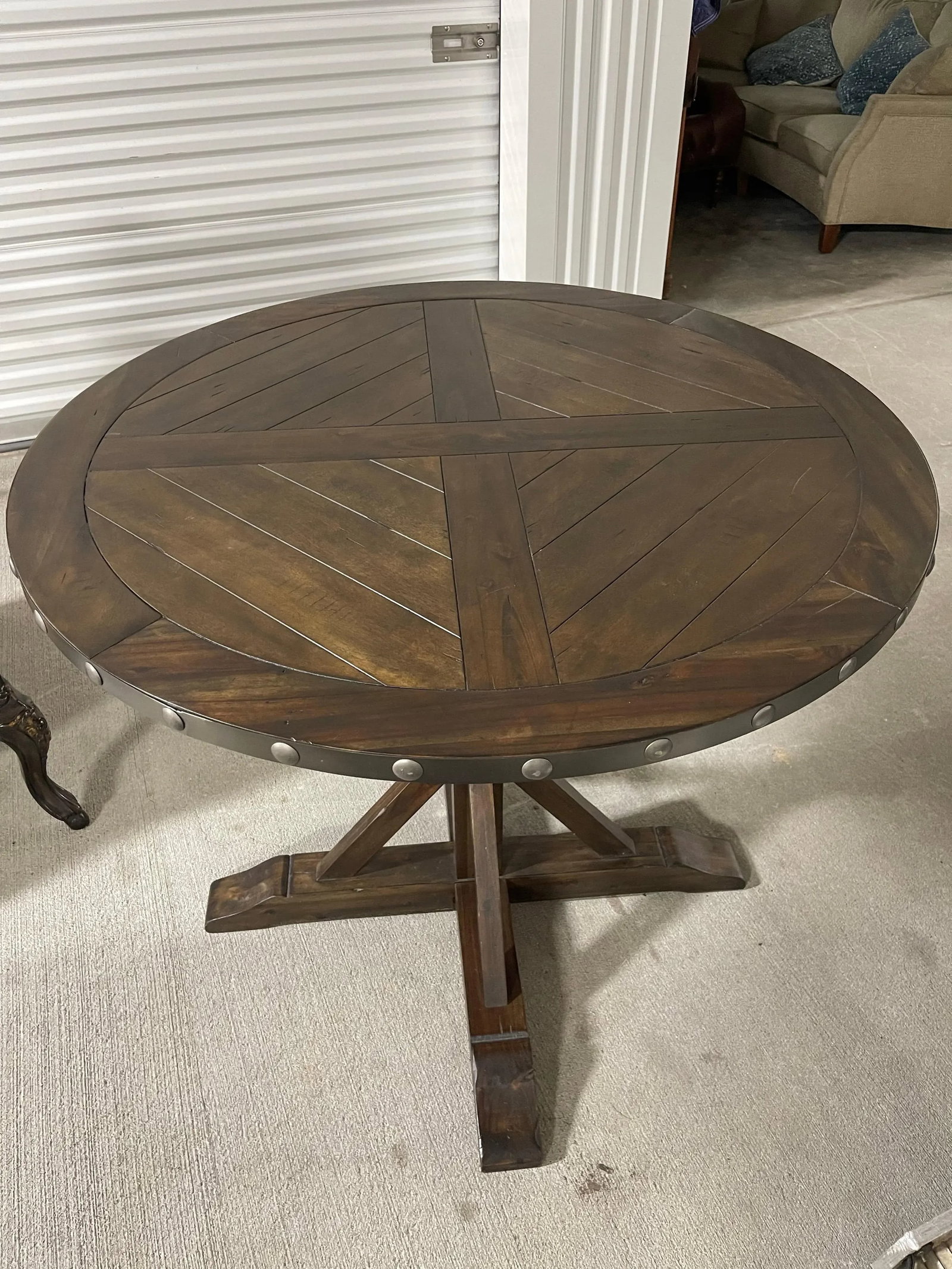 Tall Wood Round Drinks or Bar Table, 21st century - 4