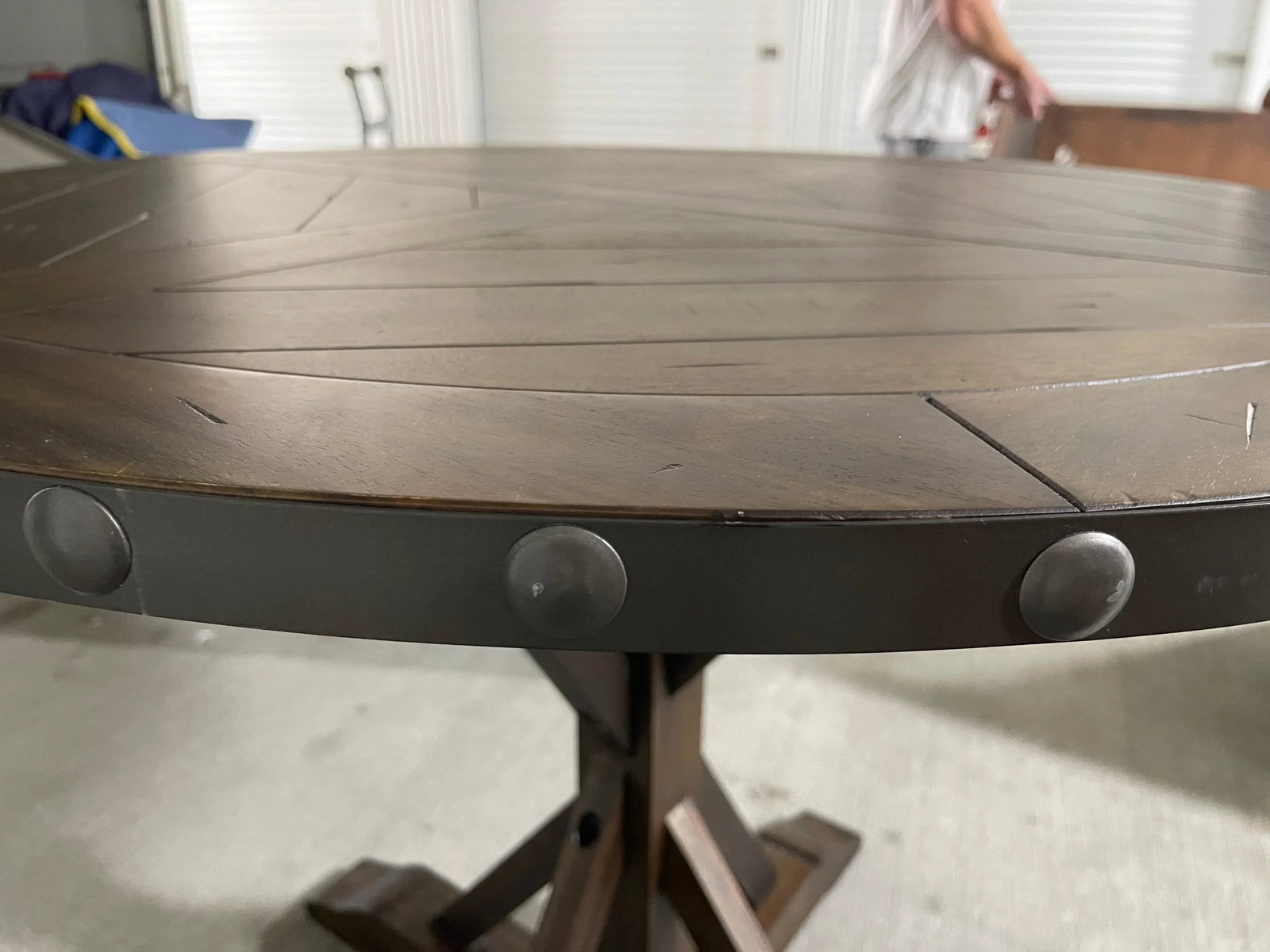 Tall Wood Round Drinks or Bar Table, 21st century - 6