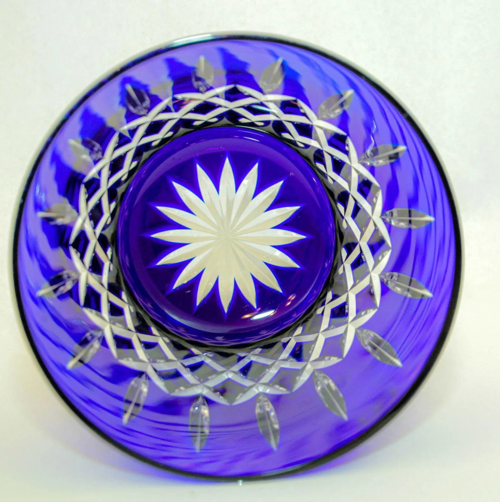 Cobalt Blue Crystal Ice Bucket Ajka Arabella Barware 1960 - 10