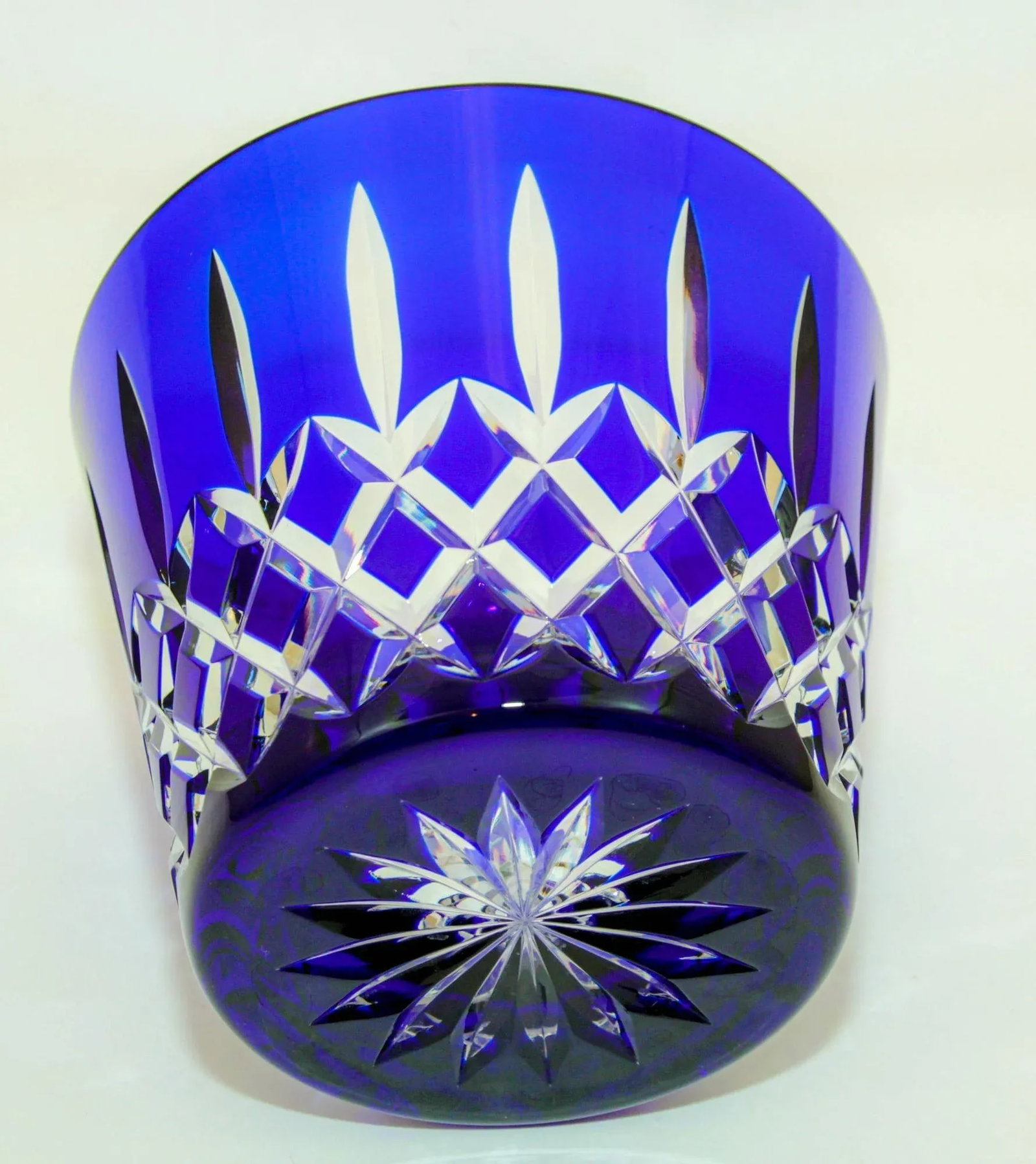 Cobalt Blue Crystal Ice Bucket Ajka Arabella Barware 1960 - 12