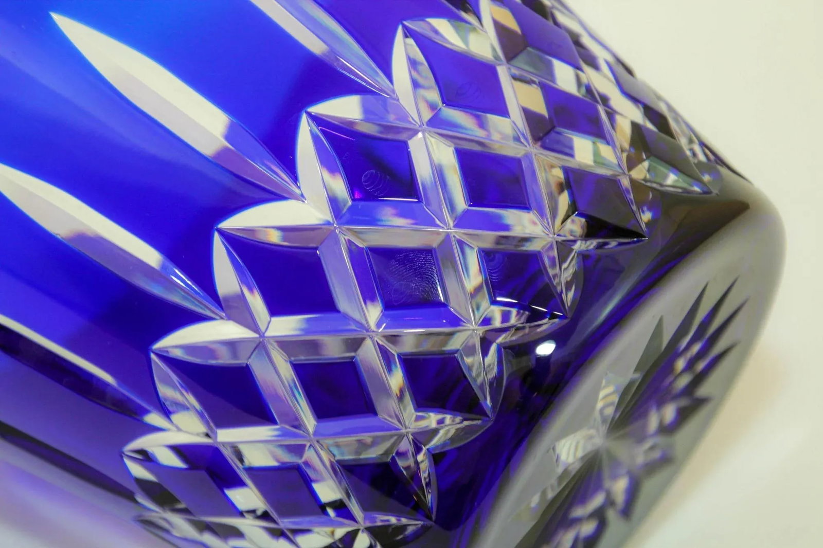 Cobalt Blue Crystal Ice Bucket Ajka Arabella Barware 1960 - 7