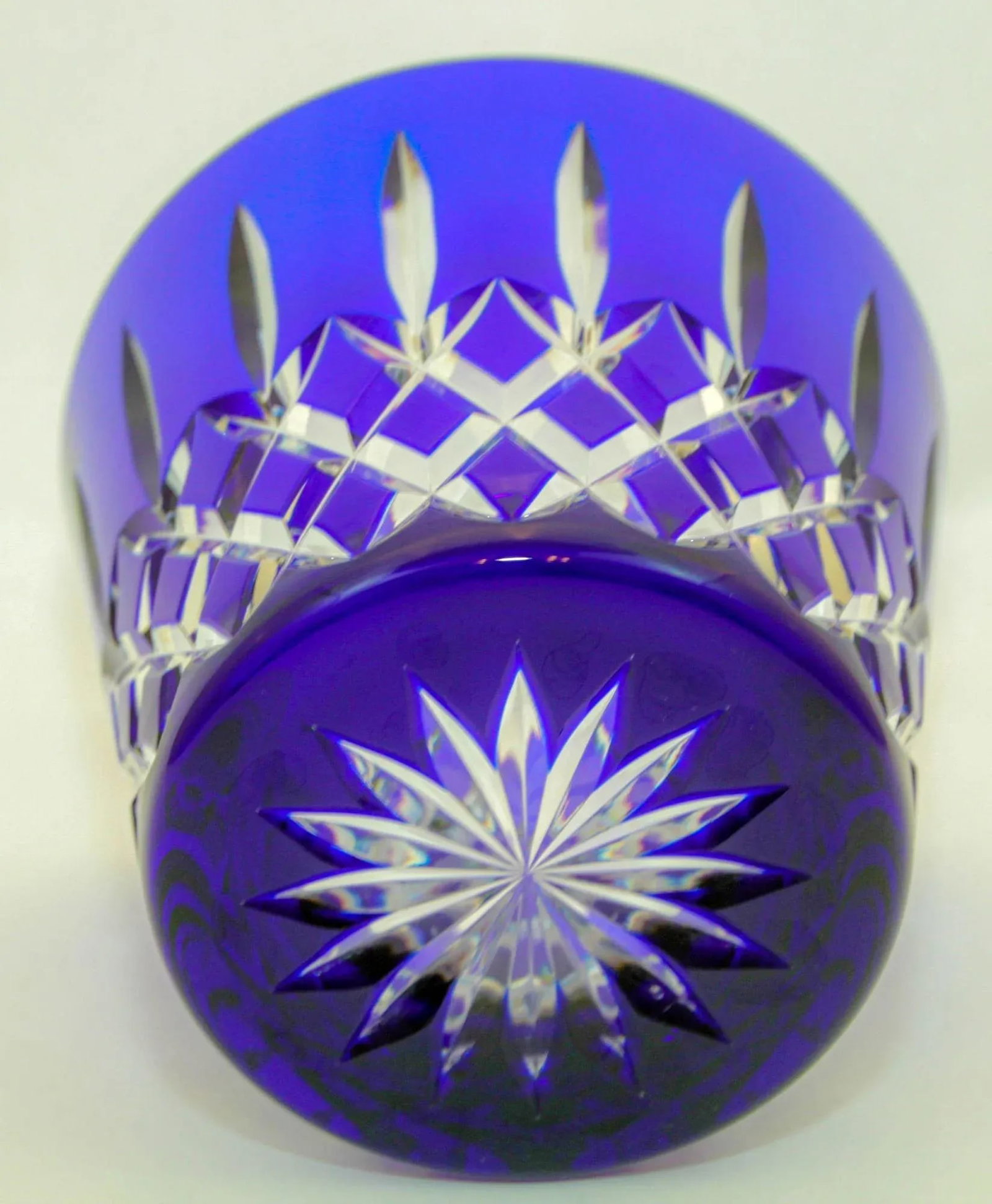 Cobalt Blue Crystal Ice Bucket Ajka Arabella Barware 1960 - 8