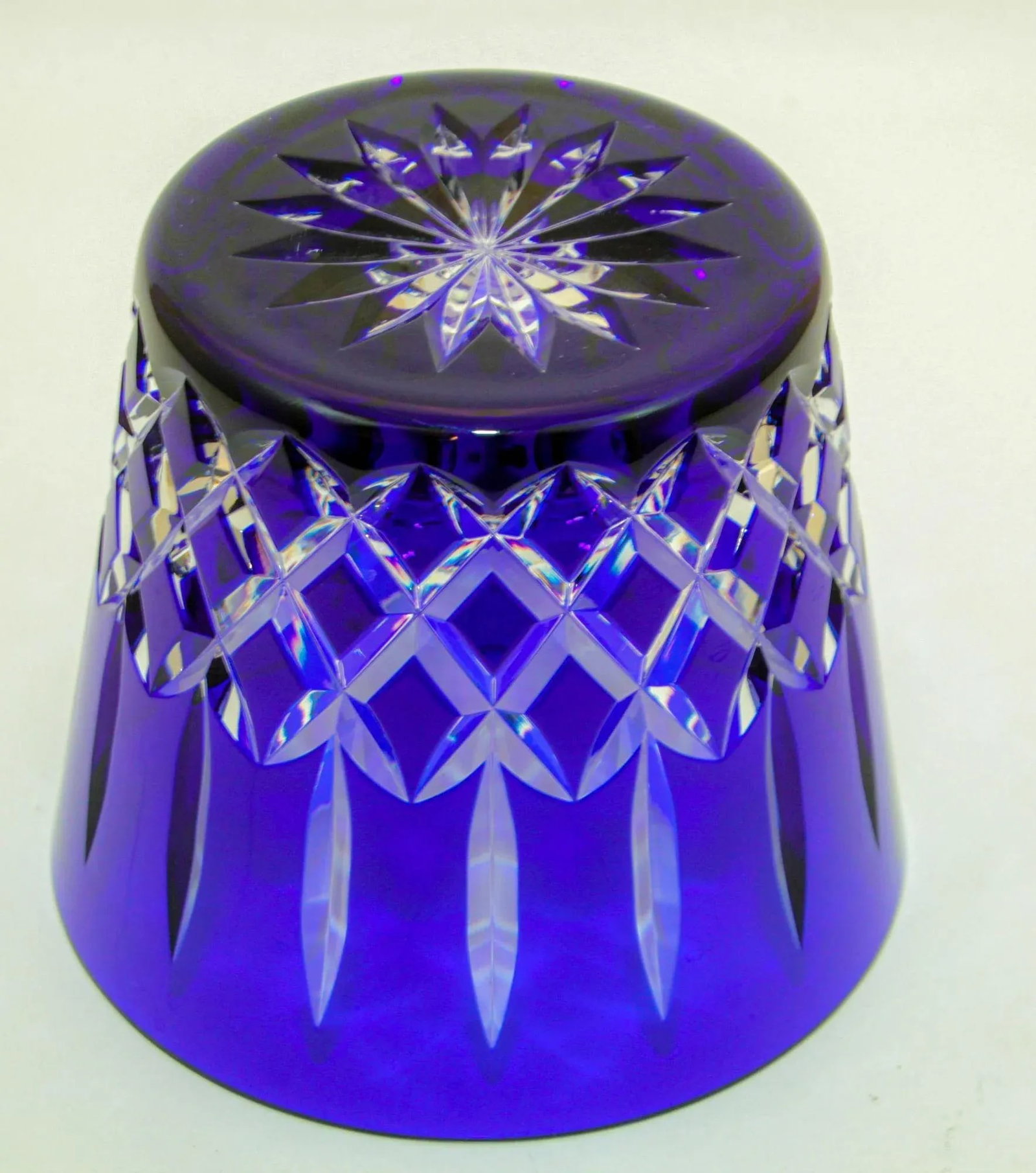 Cobalt Blue Crystal Ice Bucket Ajka Arabella Barware 1960 - 9