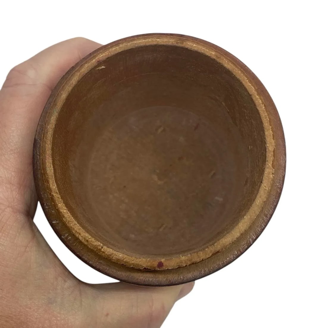 Antique Treen 19th Century English Victorian Cherry Wood Barrel String Holder - 8