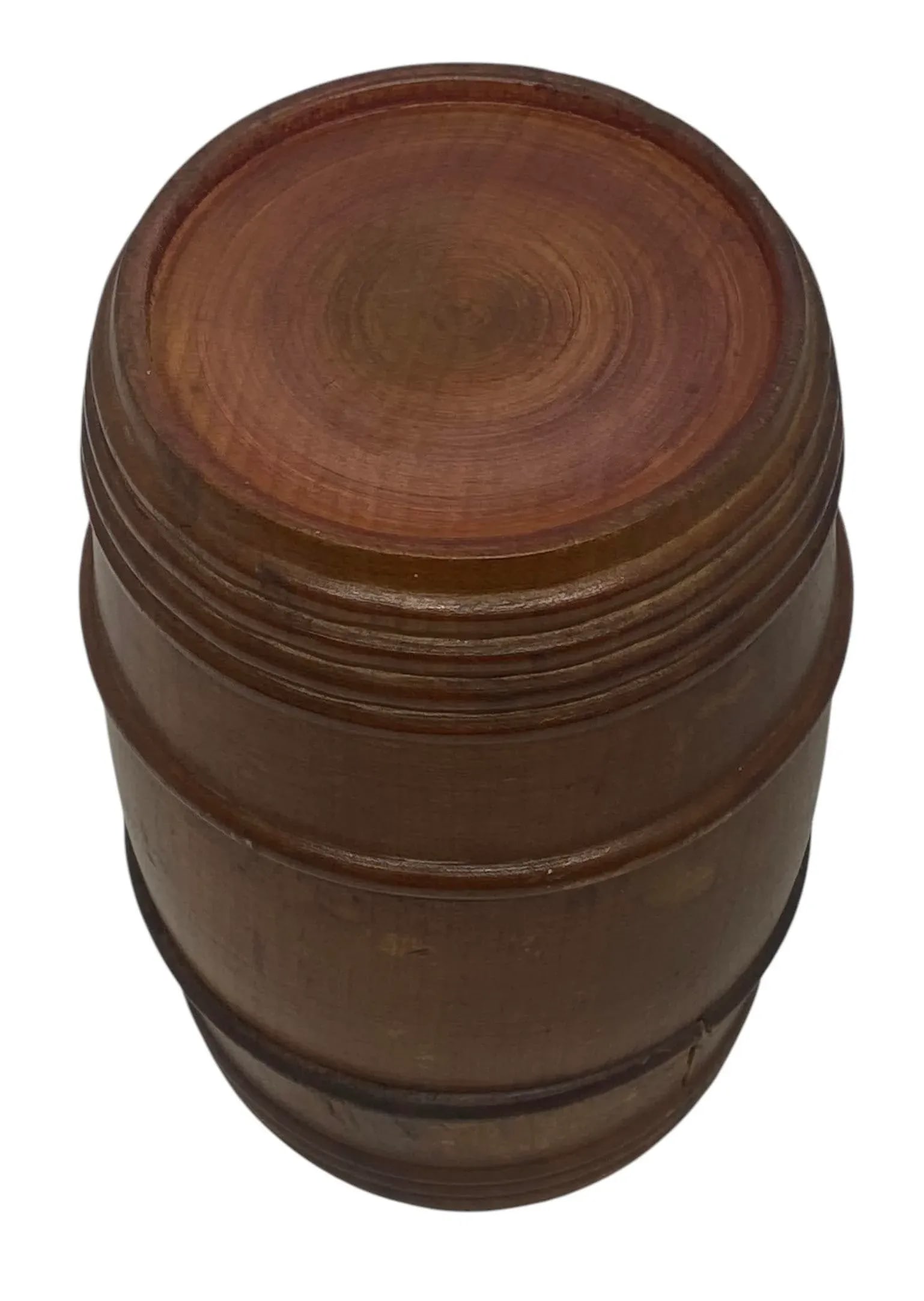 Antique Treen 19th Century English Victorian Cherry Wood Barrel String Holder - 9