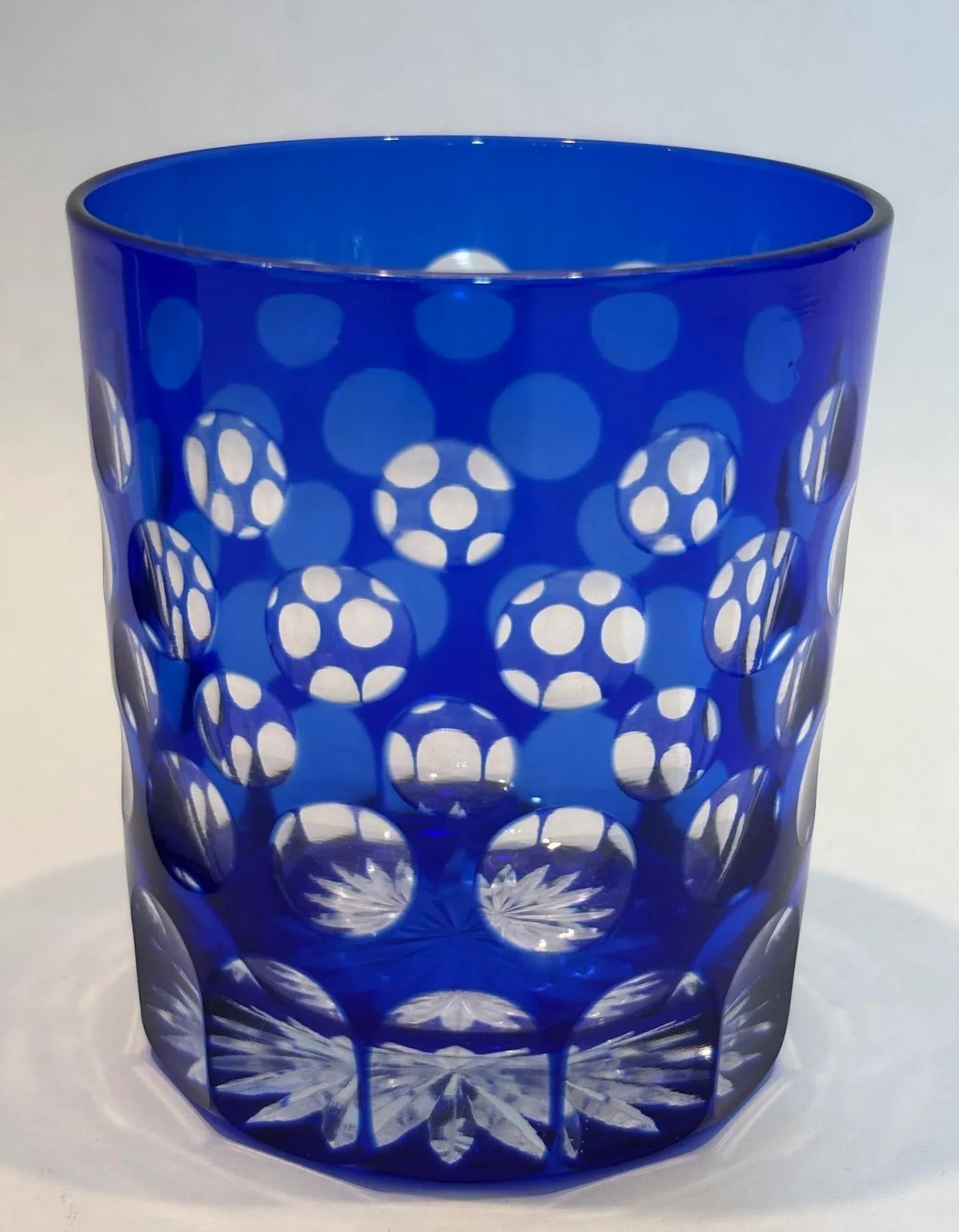 Bohemian Czech Crystal Cobalt Blue Tumblers by Ajka Hungary Set of 5 - 3