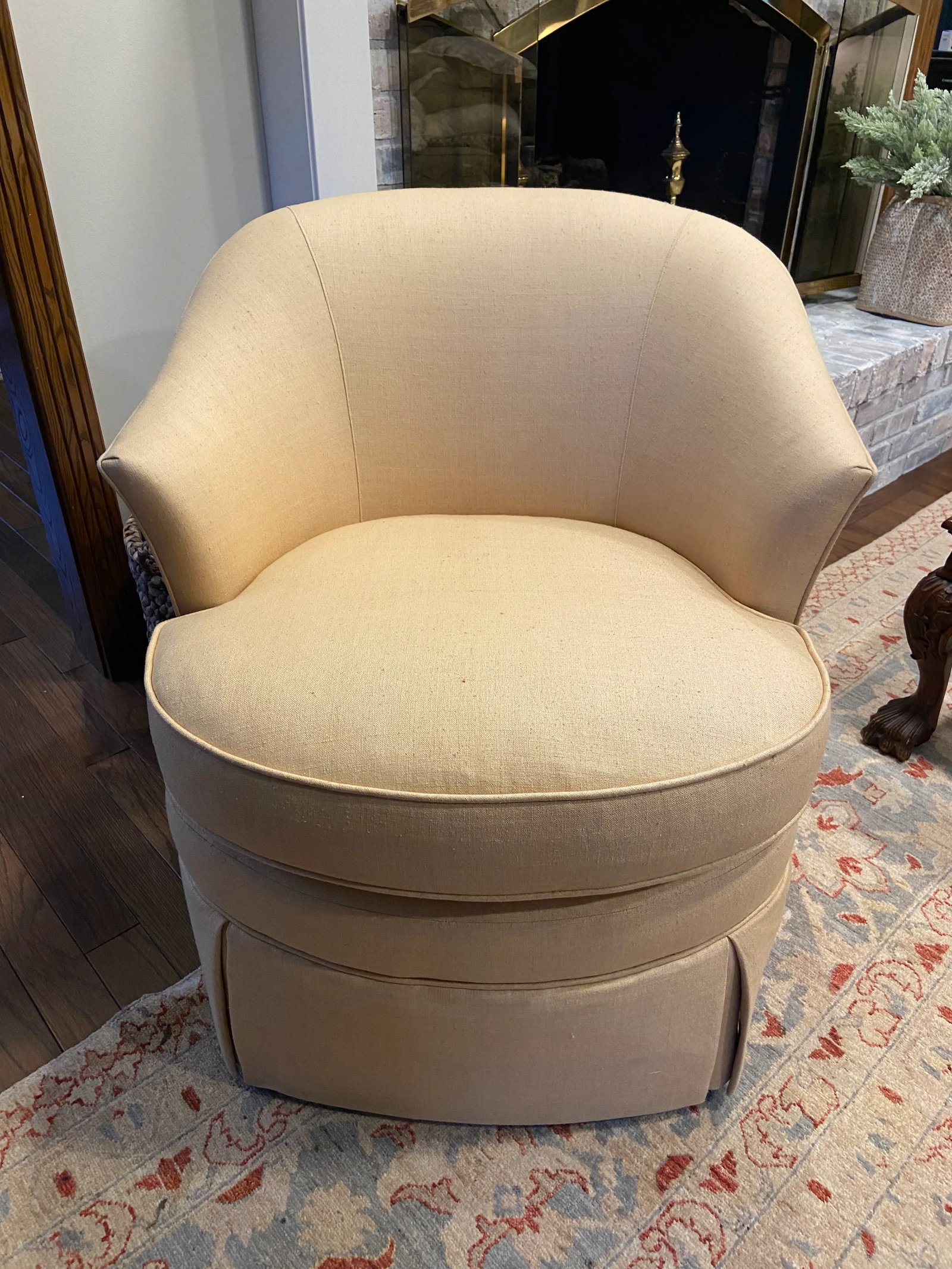 Kindel Modern Baroque Dorothy Draper Lily Chair in Cream - 6