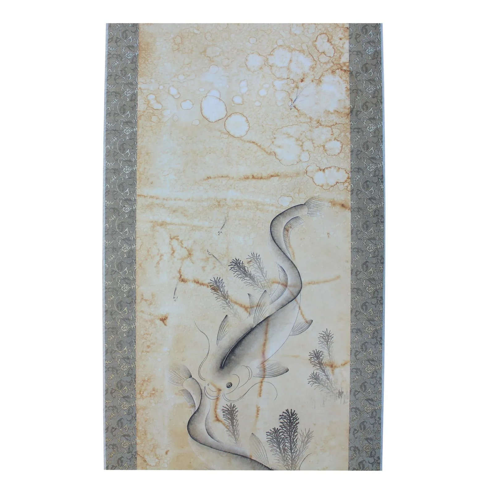 Chinese Calligraphy Ink Fishes Drawing Scroll Paintings Wall Art - Set of 4 - 6