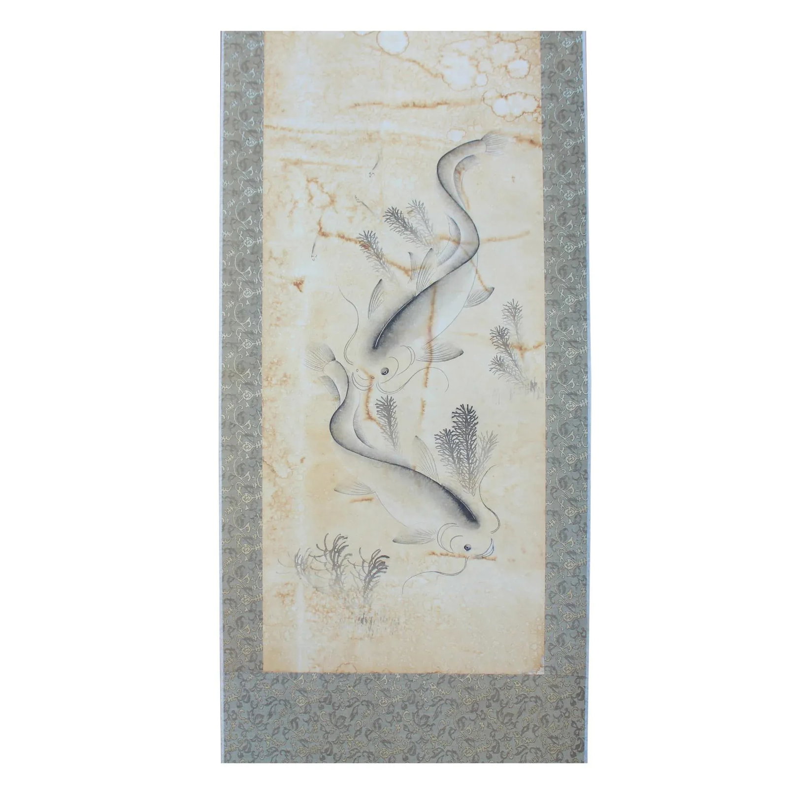 Chinese Calligraphy Ink Fishes Drawing Scroll Paintings Wall Art - Set of 4 - 7