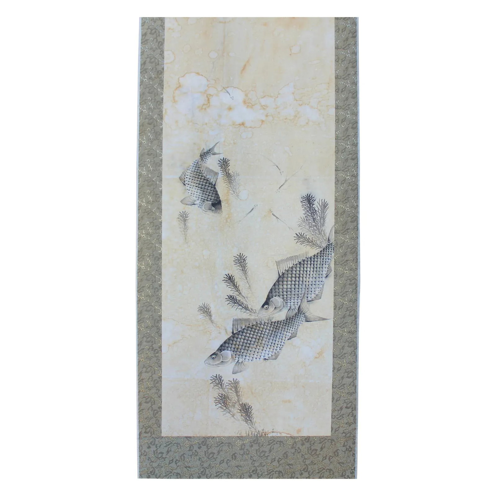 Chinese Calligraphy Ink Fishes Drawing Scroll Paintings Wall Art - Set of 4 - 9