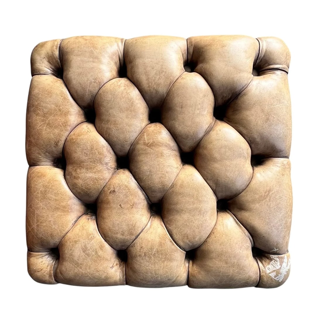 English Leather Upholstered Victorian Ottoman With Storage - 9