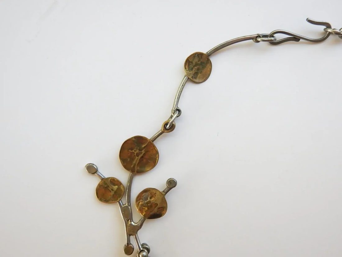 Late 20th Century Artist Made Free Form Foliate Necklace - 3