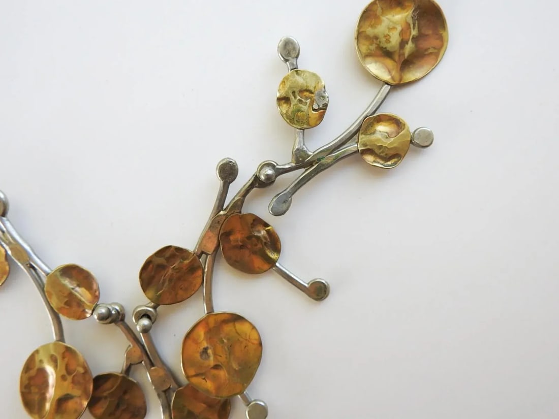 Late 20th Century Artist Made Free Form Foliate Necklace - 4