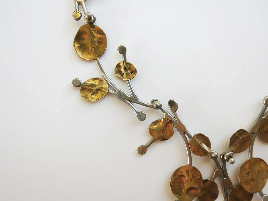 Late 20th Century Artist Made Free Form Foliate Necklace - 5