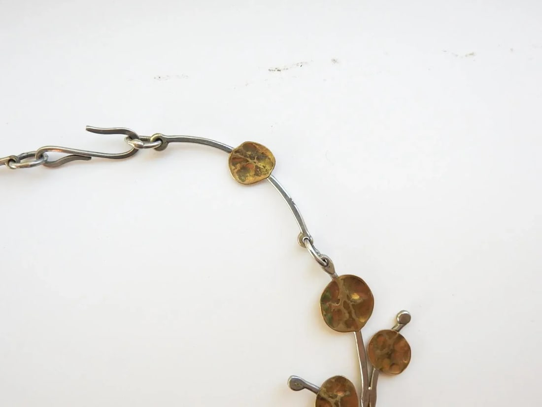 Late 20th Century Artist Made Free Form Foliate Necklace - 6