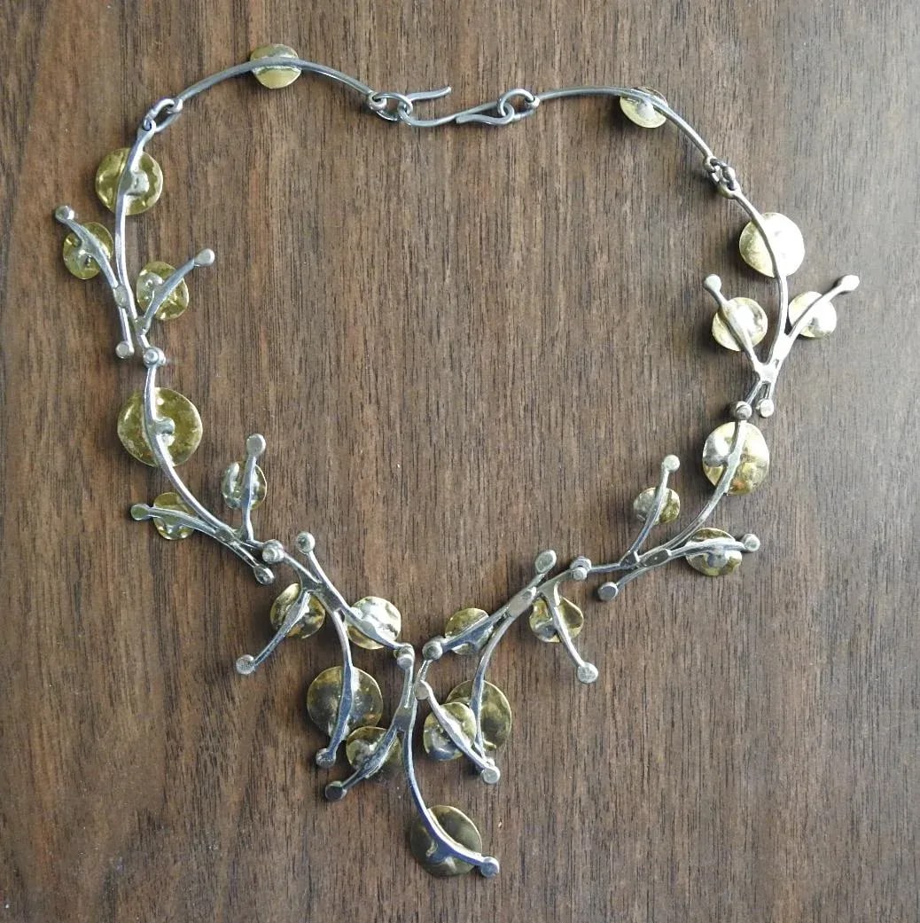 Late 20th Century Artist Made Free Form Foliate Necklace - 7